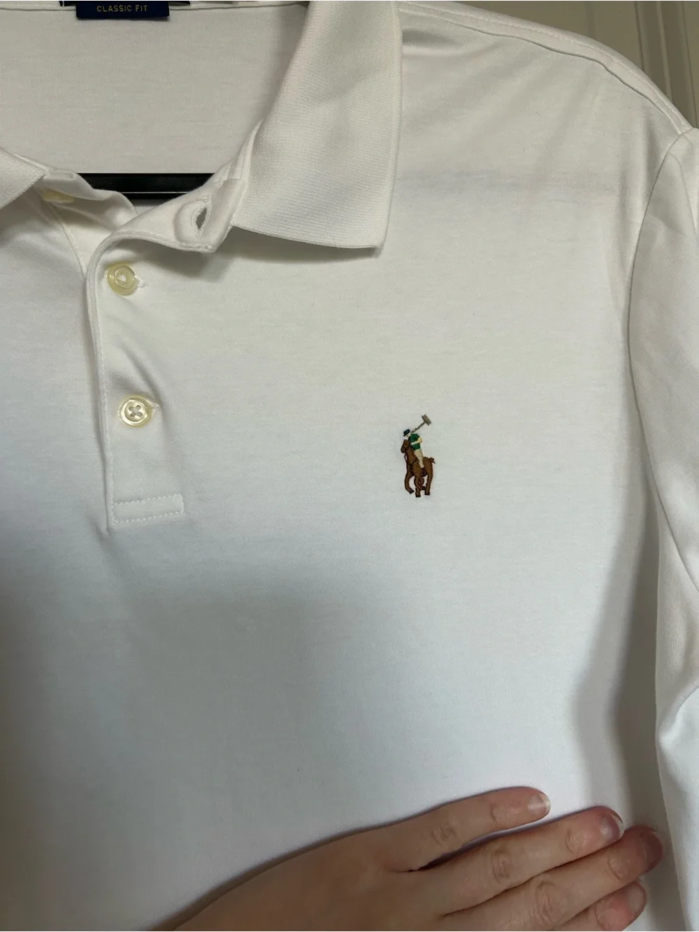 Ralph Lauren Polo Men's White Soft Touch Cotton Classic Fit Polo Shirt